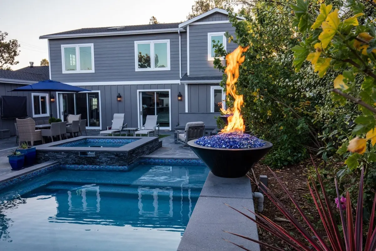 Ironwood project pool and garden landscape